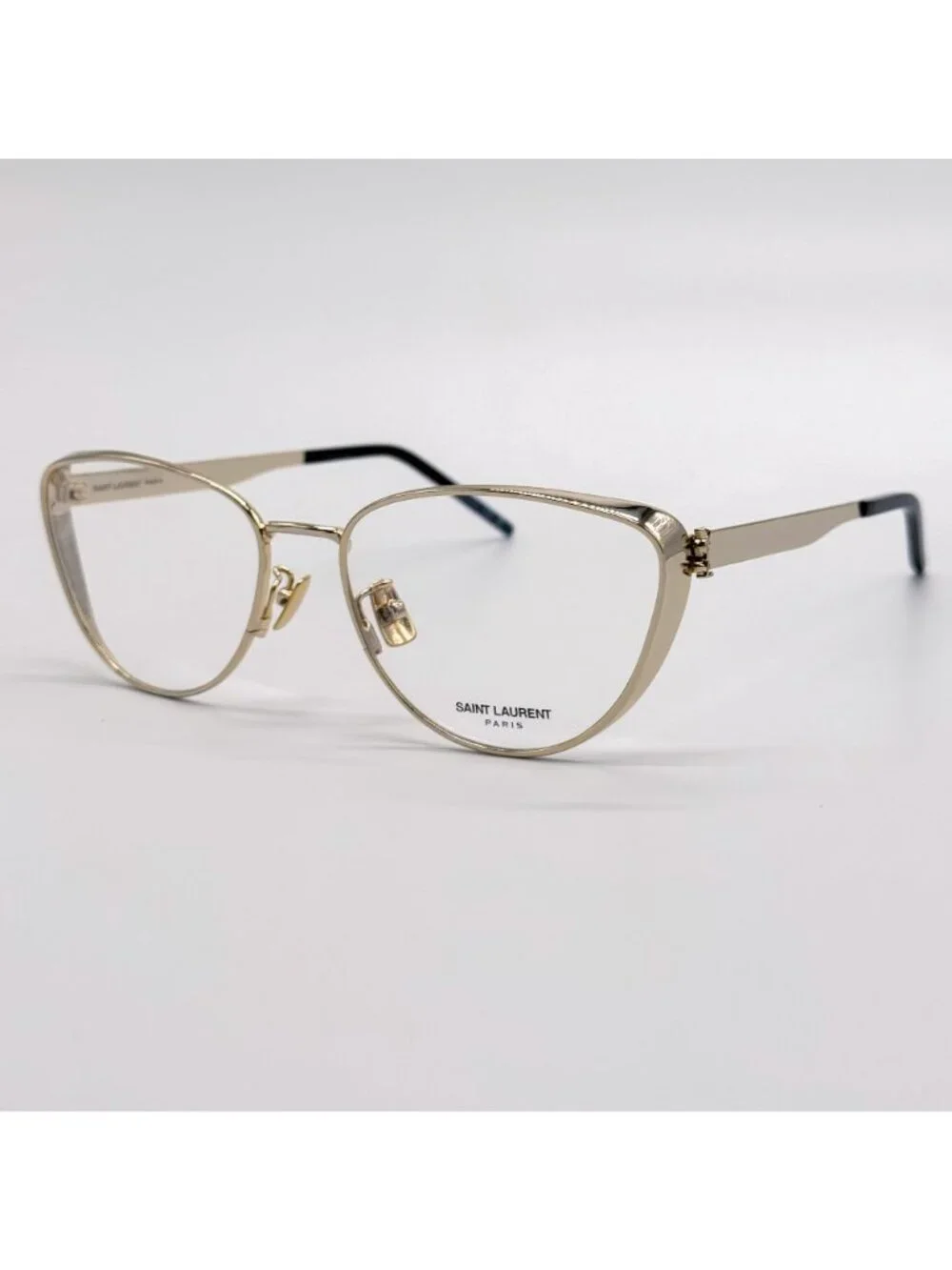 NEW SAINT LAURENT EYEGLASSES SLM92 004 WOMEN CAT EYE GOLD EYEWEAR SL M92